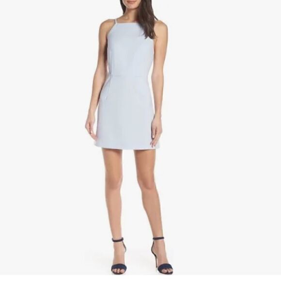 French Connection Whisper Light Square Neck Dress White Size 0 - Picture 1 of 14